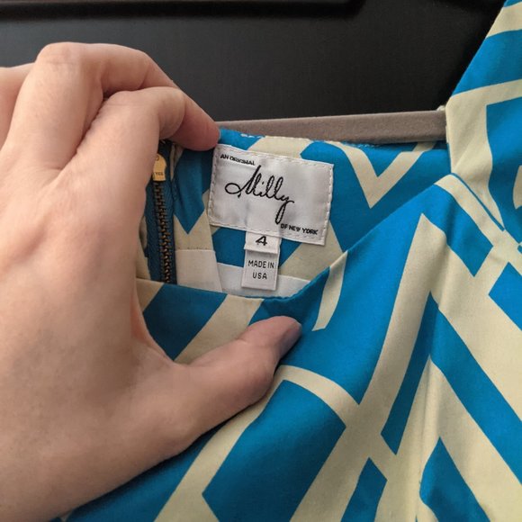 Beautiful Geometric Milly Dress Size 4 - Picture 3 of 5